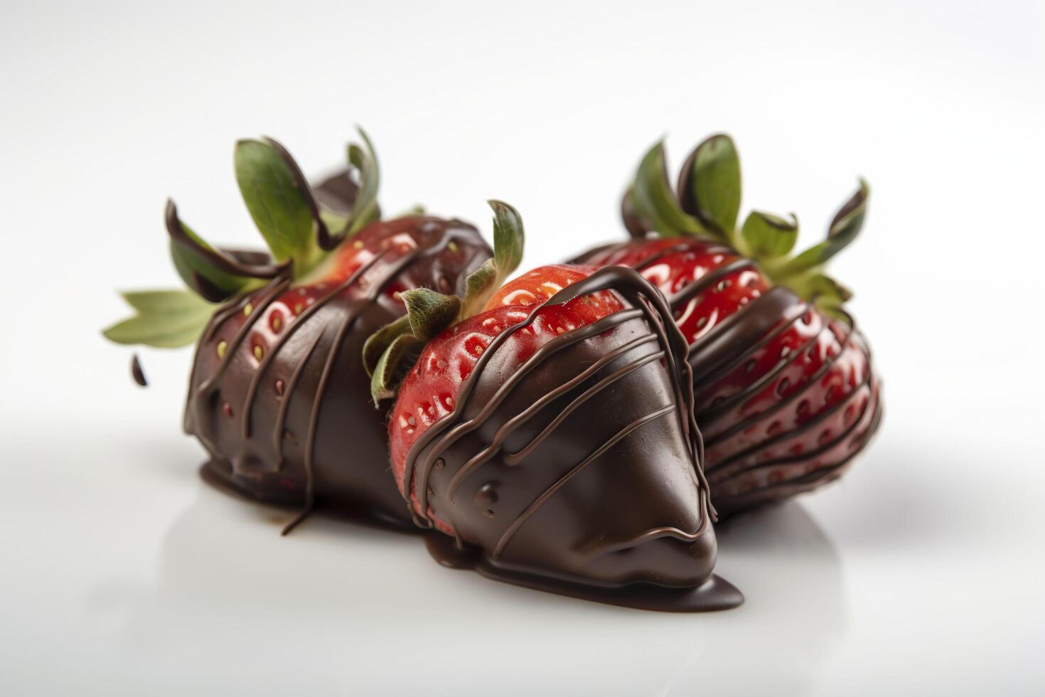 Erdbeeren im Schokolade. generativ ai. foto