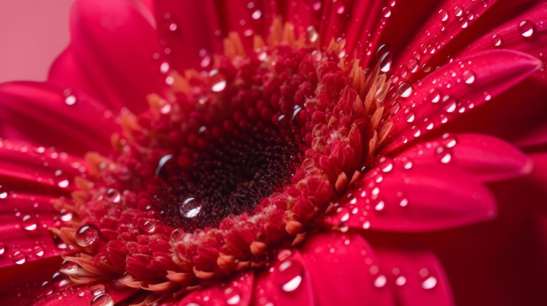 Rosa Gerbera Blume. Illustration ai generativ foto