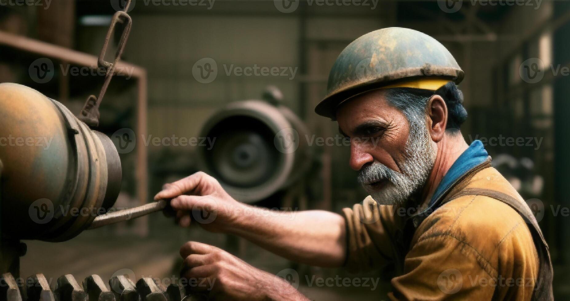 Arbeiter, ai generiert, Fabrik foto