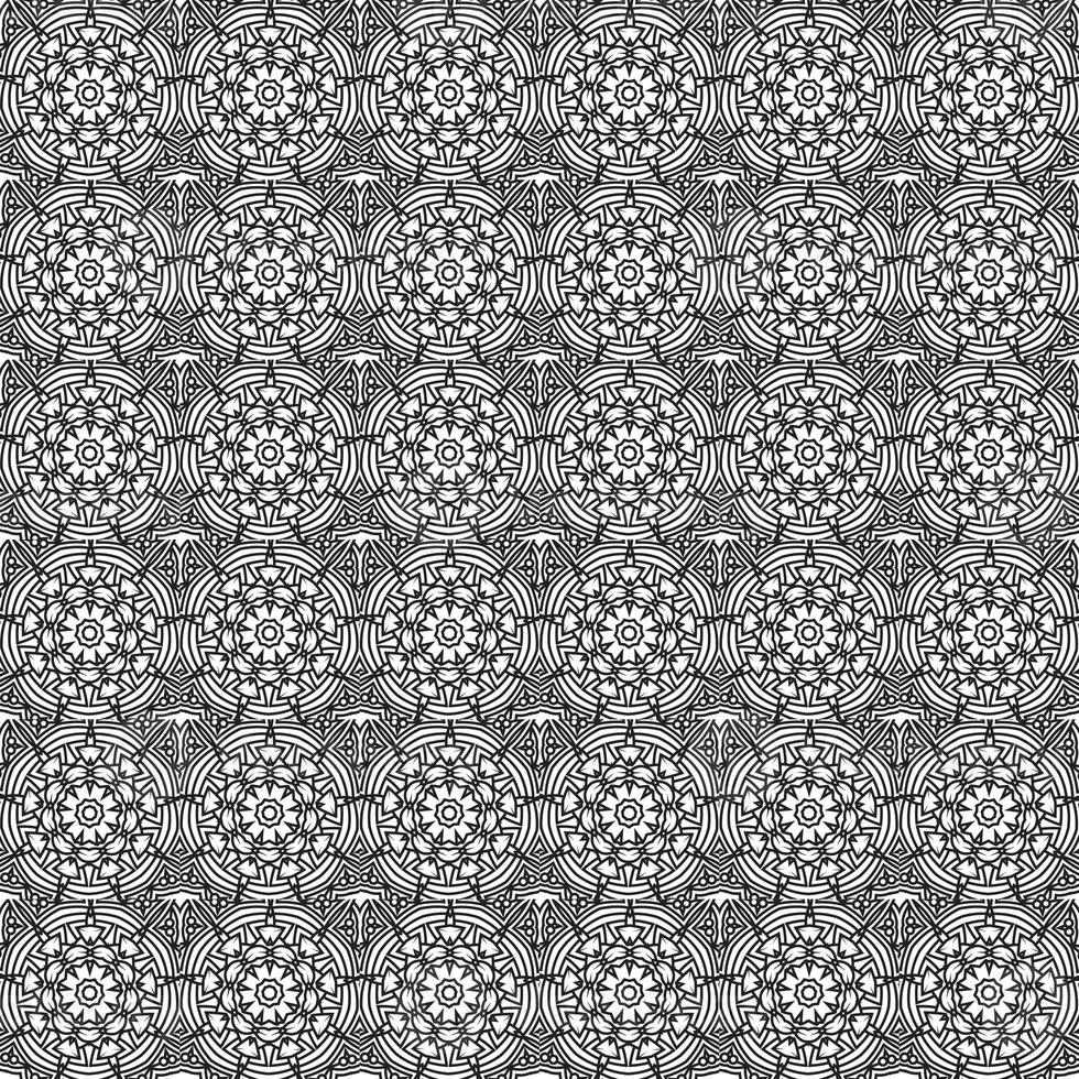 klassische Batik nahtlose Muster Hintergrund geometrische Mandala Wallpaper. elegantes traditionelles Blumenmotiv foto