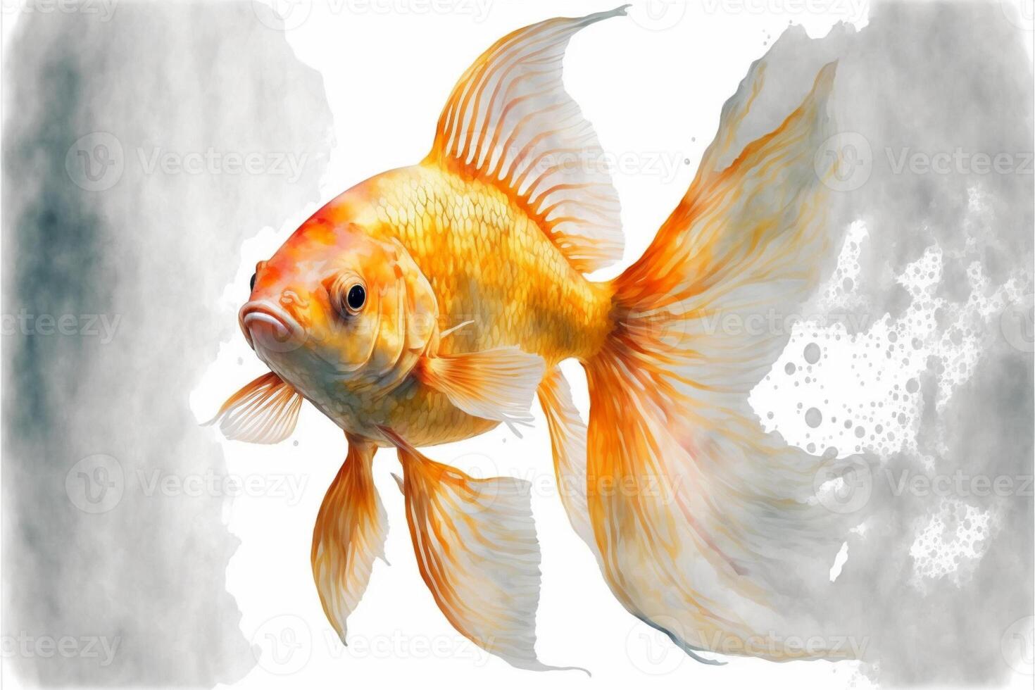 Aquarell Gemälde Goldfisch Vektor Illustration. generativ ai foto