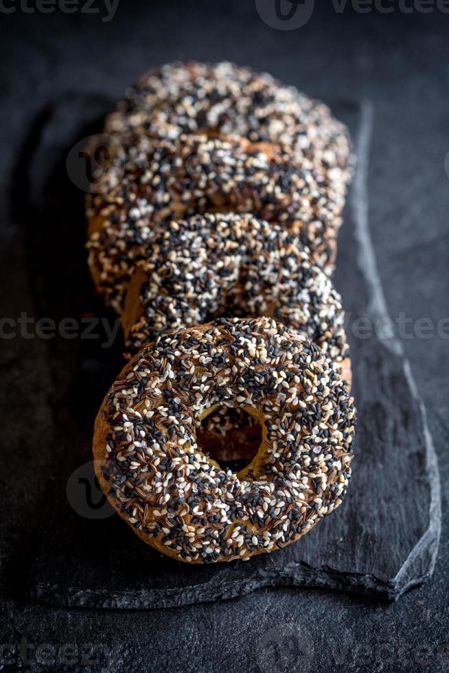 gebacken Bagels mit Saat foto