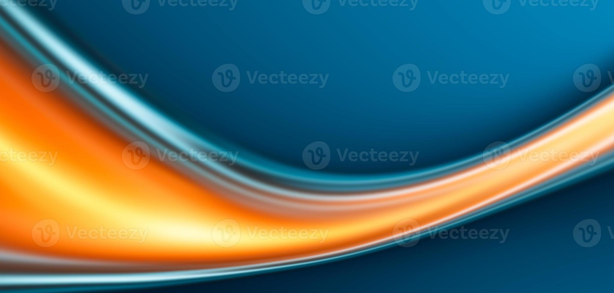 Blau und Orange Hintergrund mit Farbe Gradient Welle Design, abstrakt Kurve, körnig Textur, dynamisch Banner foto