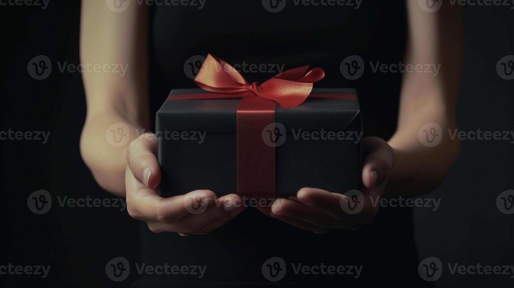 ai generativ Hände halten ein Geschenk Box foto