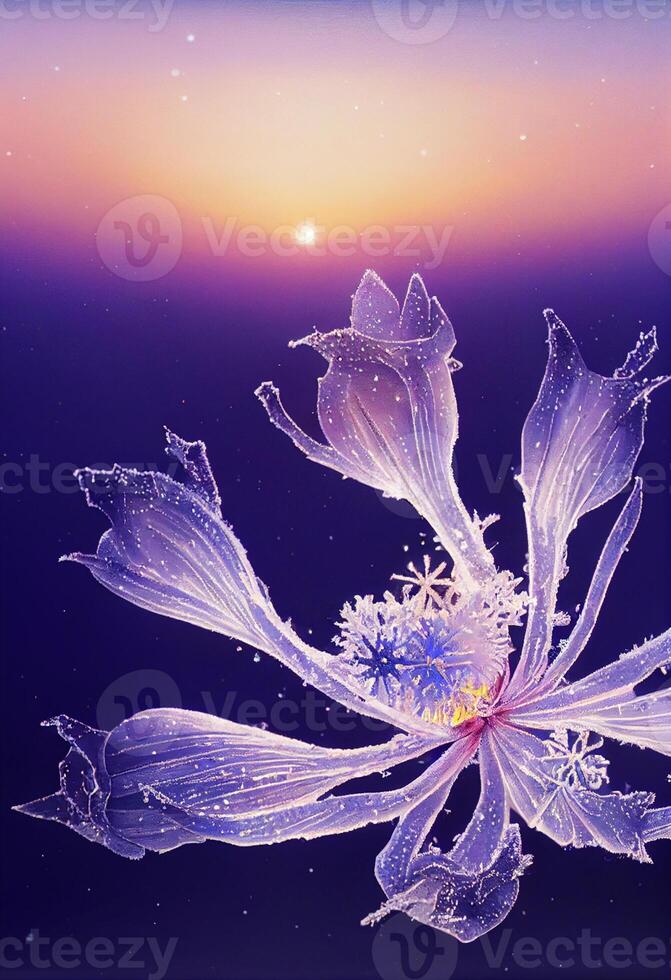 Winter Magie Blumen. generativ ai foto