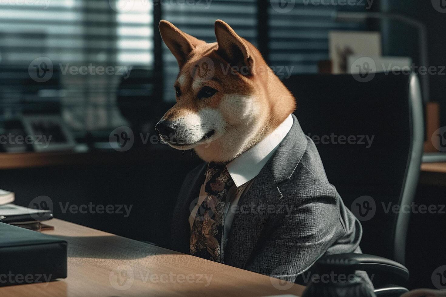 ai generativ Hund wie ein Unternehmen Vorsitzender foto