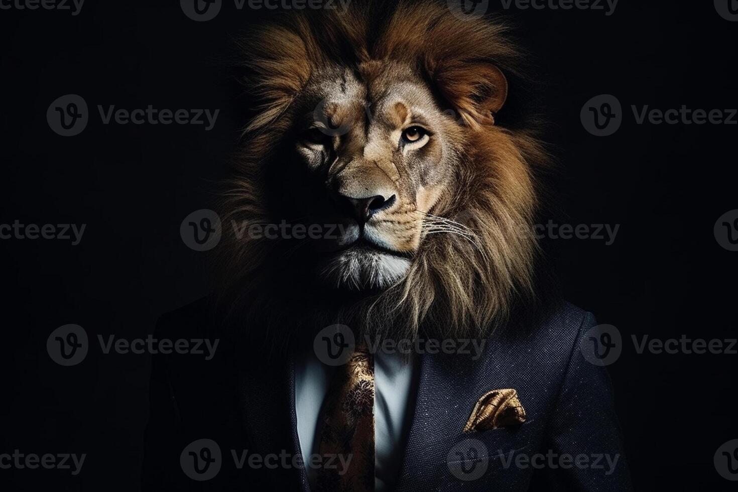 ai generativ Löwe wie ein Unternehmen Vorsitzender foto