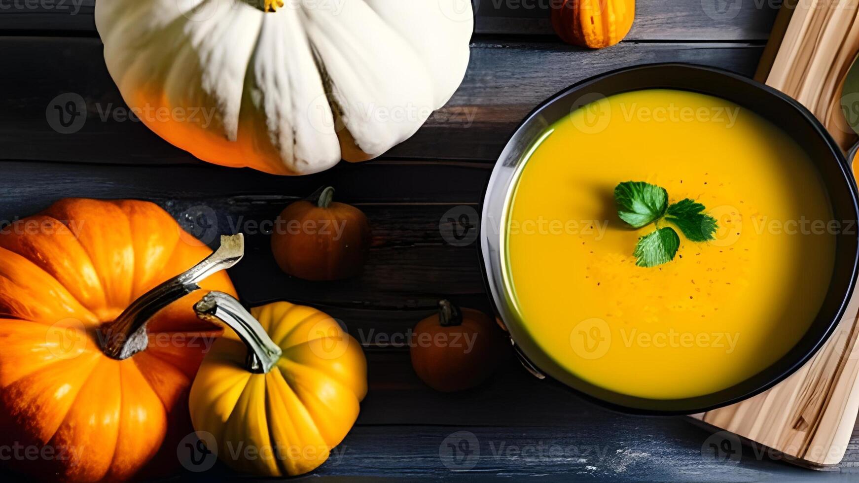 köstlich Kürbis Suppe mit ai generativ Technologie foto