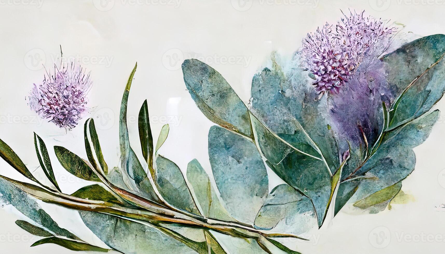 Hochzeit Karte botanisch elegant dekorativ Vektor Vorlage. generativ ai foto