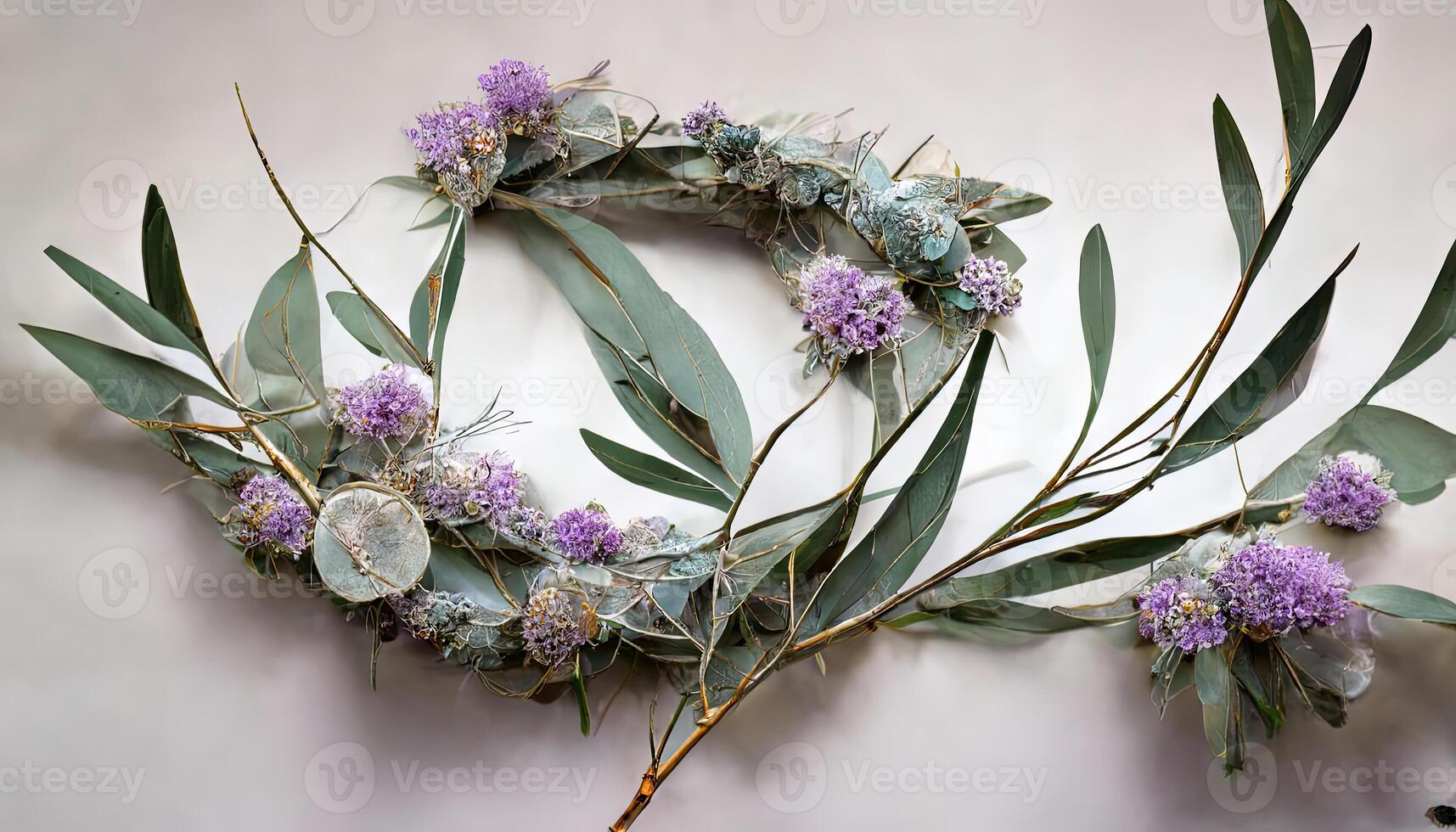 lila Blume Strauß, Blumen- Zeichnung Vektor Satz. generativ ai foto