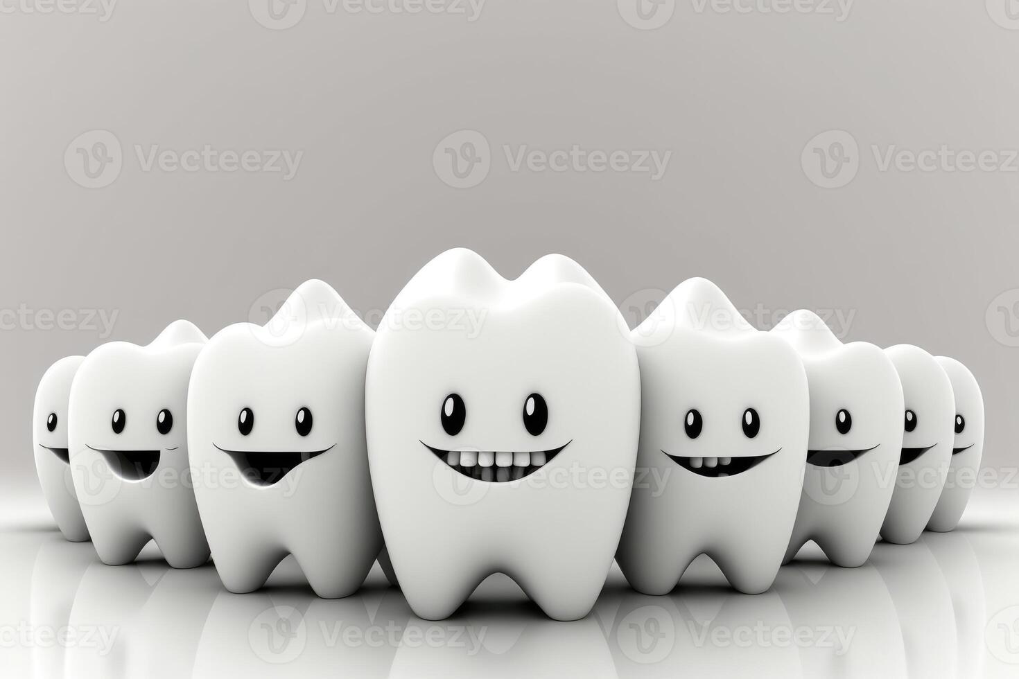 ai generiert sauber Weiß Zähne und schön ausgerichtet Zähne. Kieferorthopädie und Oral Gesundheit Pflege Konzept. Design zum Banner, Designer, Dental Klinik oder Krankenhaus. foto