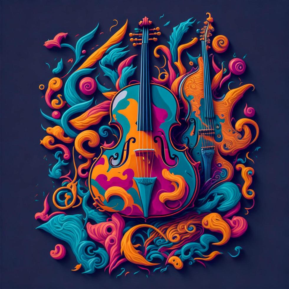 Jahrgang Violine Musik- T-Shirt, Musik- T-Shirt Design, Typografie Design, Gitarre T-Shirt, Poster, Vektor, Grafik, Becher, Slogan, und andere Verwendet foto