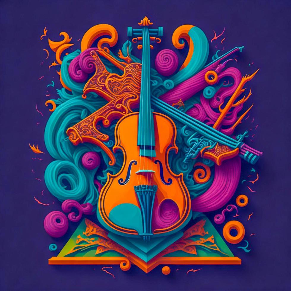 Jahrgang Violine Musik- T-Shirt, Musik- T-Shirt Design, Typografie Design, Gitarre T-Shirt, Poster, Vektor, Grafik, Becher, Slogan, und andere Verwendet foto