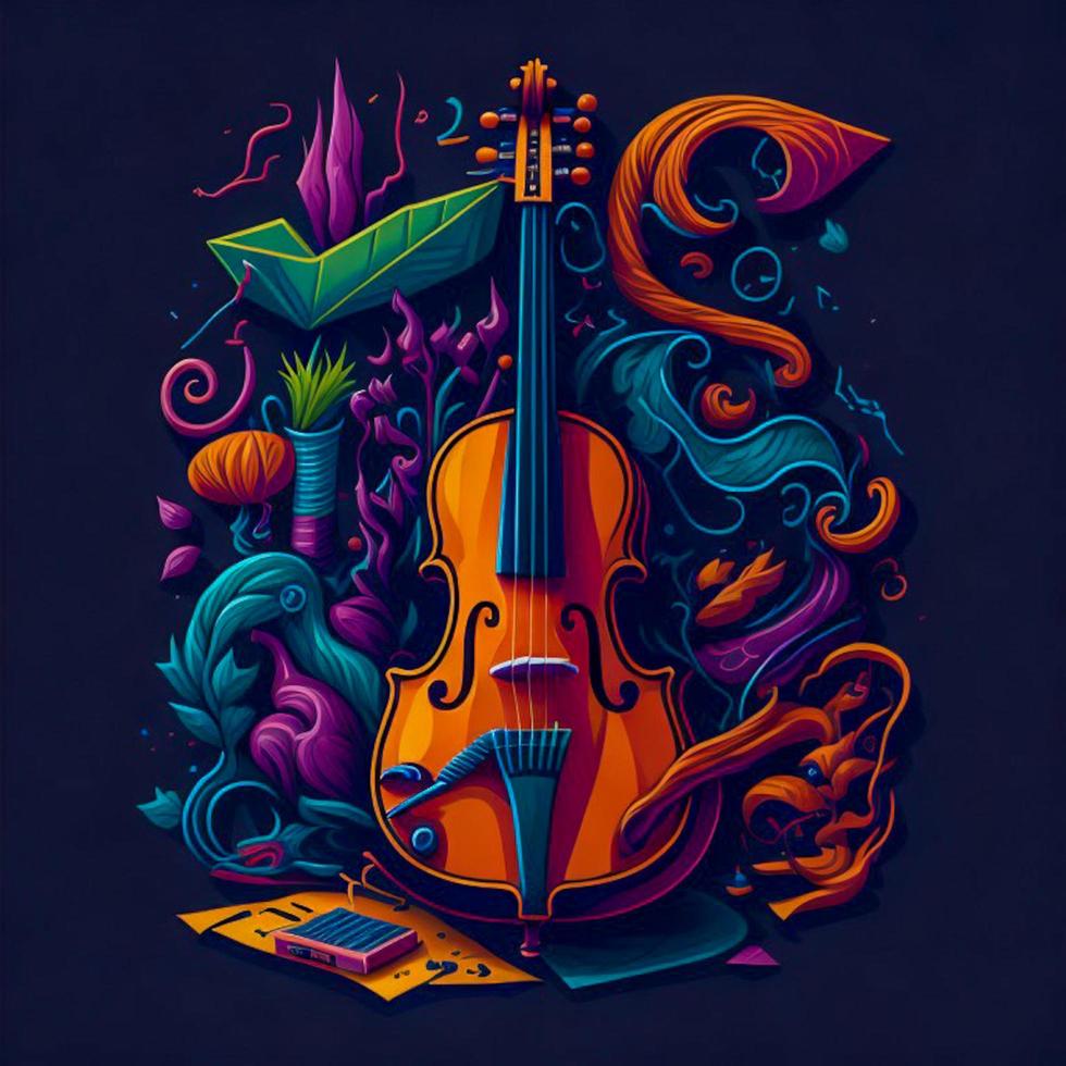 Jahrgang Violine Musik- T-Shirt, Musik- T-Shirt Design, Typografie Design, Gitarre T-Shirt, Poster, Vektor, Grafik, Becher, Slogan, und andere Verwendet foto