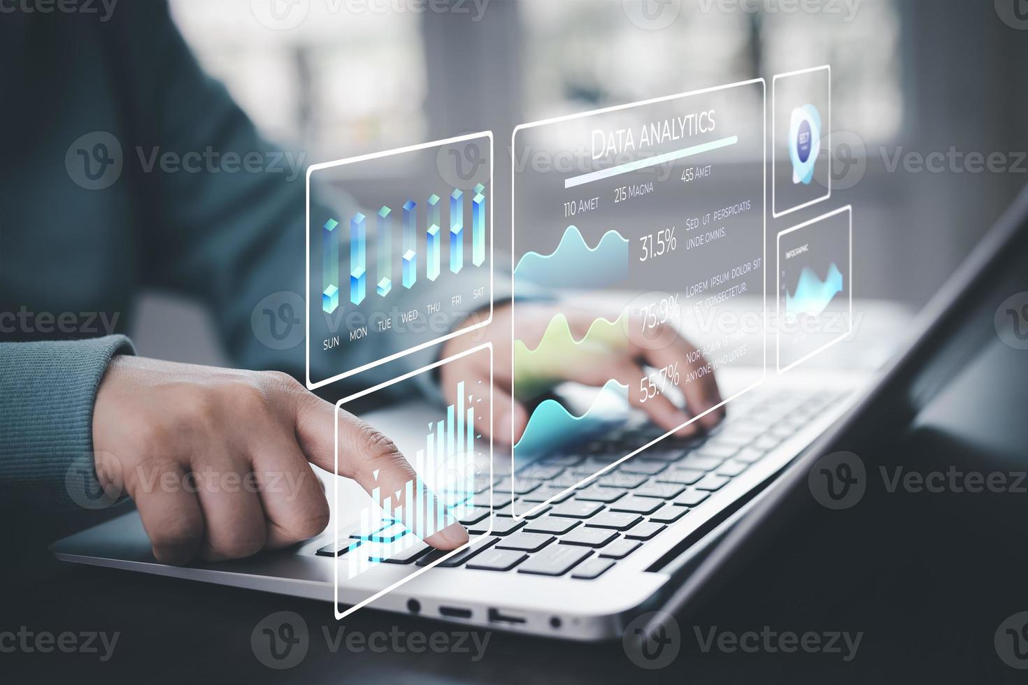 Arbeiten Daten Analytik und Daten Verwaltung Systeme und Metriken in Verbindung gebracht zu korporativ Strategie Datenbank zum Finanzen, Intelligenz, Geschäft Analytik mit Schlüssel Performance Indikatoren, Sozial Netzwerk foto