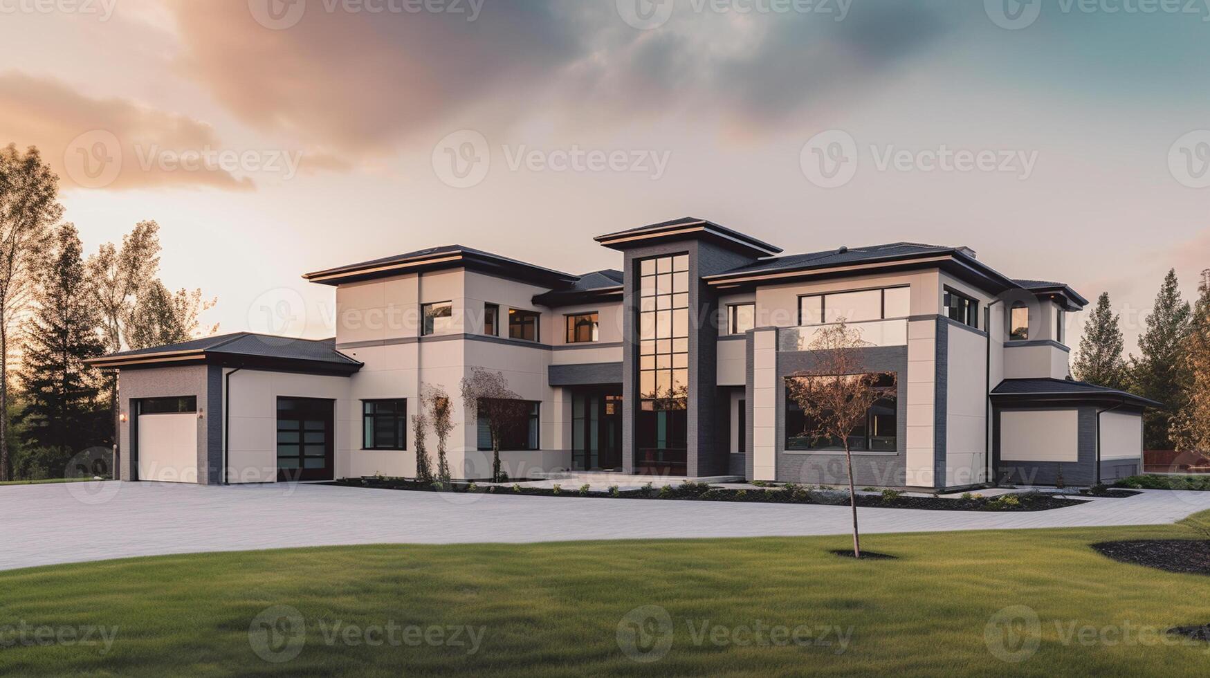 ai generativ 3d modern Luxus echt Nachlass Haus zum Verkauf und Miete , Luxus Eigentum Konzept, foto
