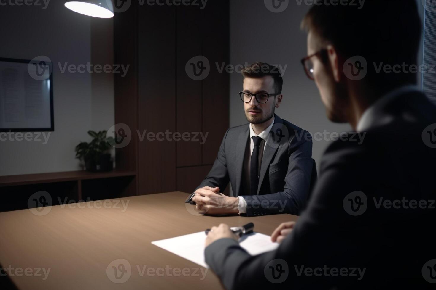 Job Interview Szene von Job Rekrutierung Foto Realismus erstellt mit ai Werkzeuge