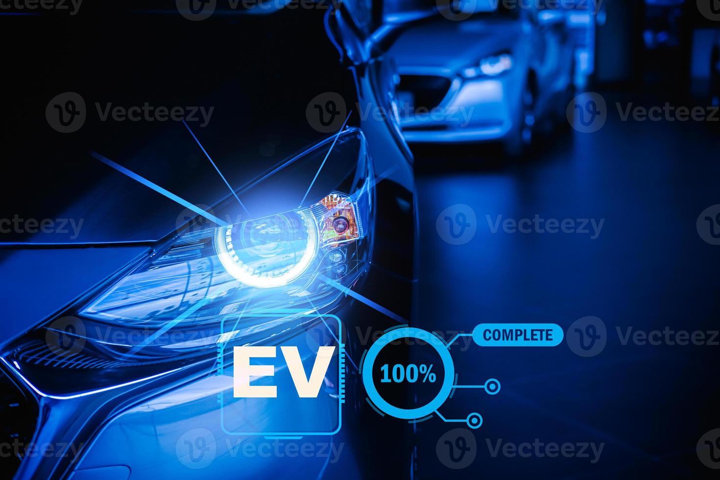 ev Auto 2023 Technologie Hintergrund Technik ev Laden Bahnhof zum elektrisch Auto zum Transport Automobil Automobil industriell und Auto Öko Leistung produziert 2023 Technologie Ladegerät Bahnhof Technik co2 foto