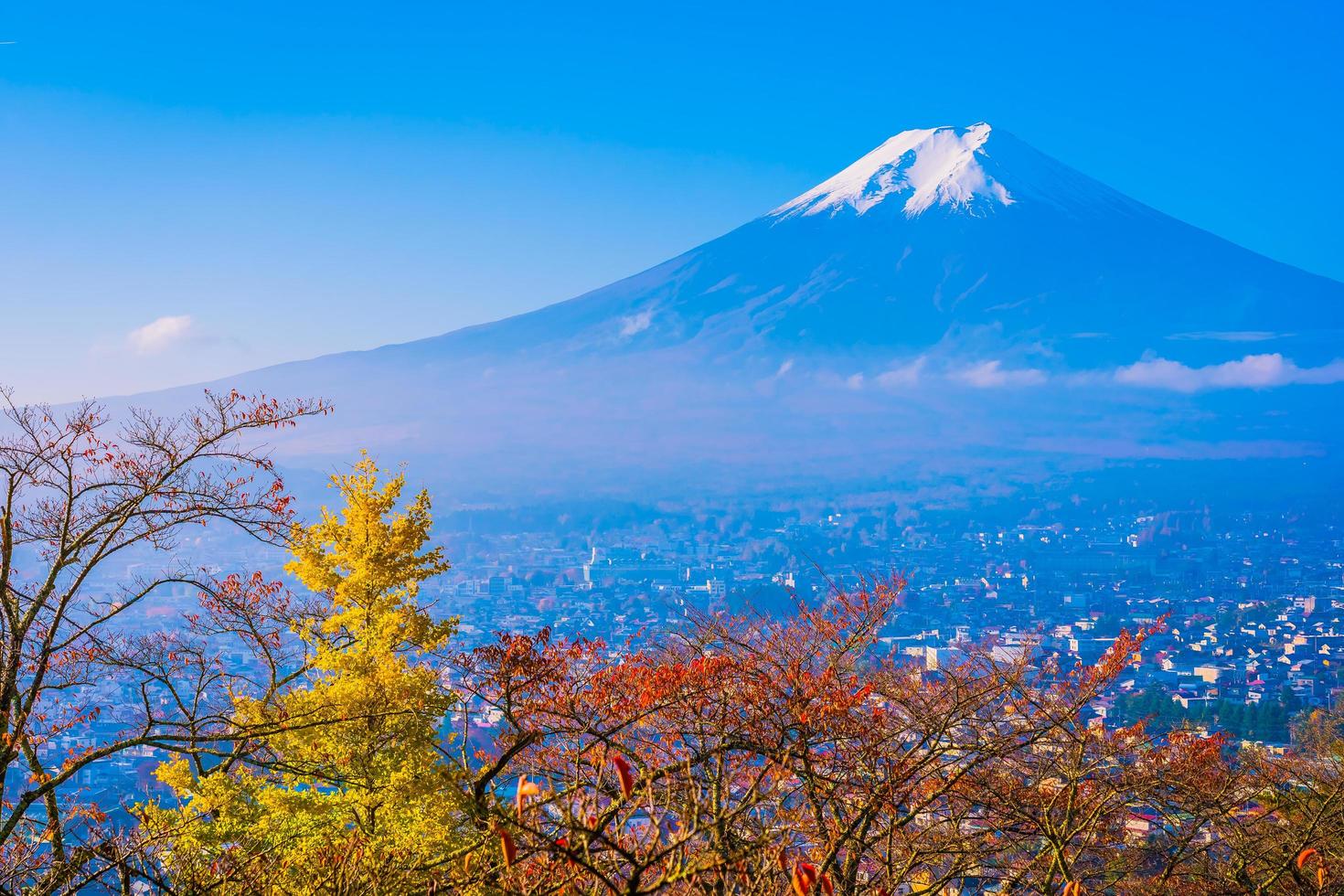schöne Landschaft von mt. Fuji in der Herbstsaison foto