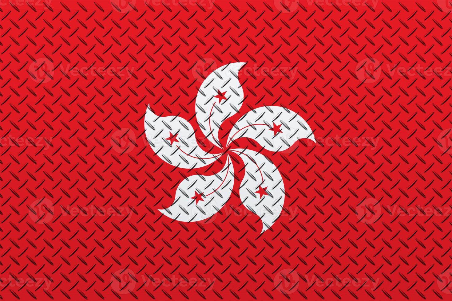 3d Flagge von Hong kong auf ein Metall foto