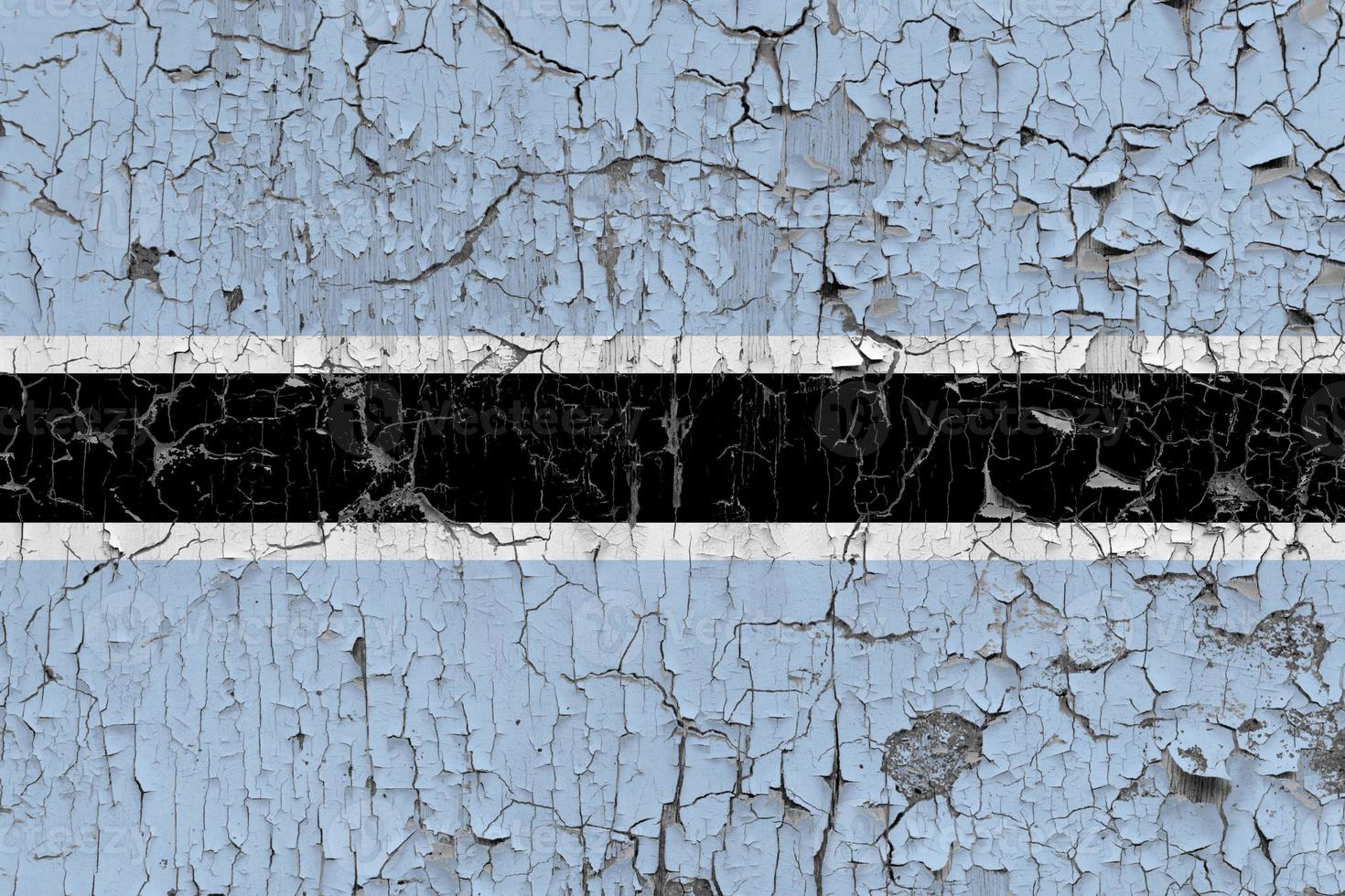 3d Flagge von Botswana auf Stein Mauer foto