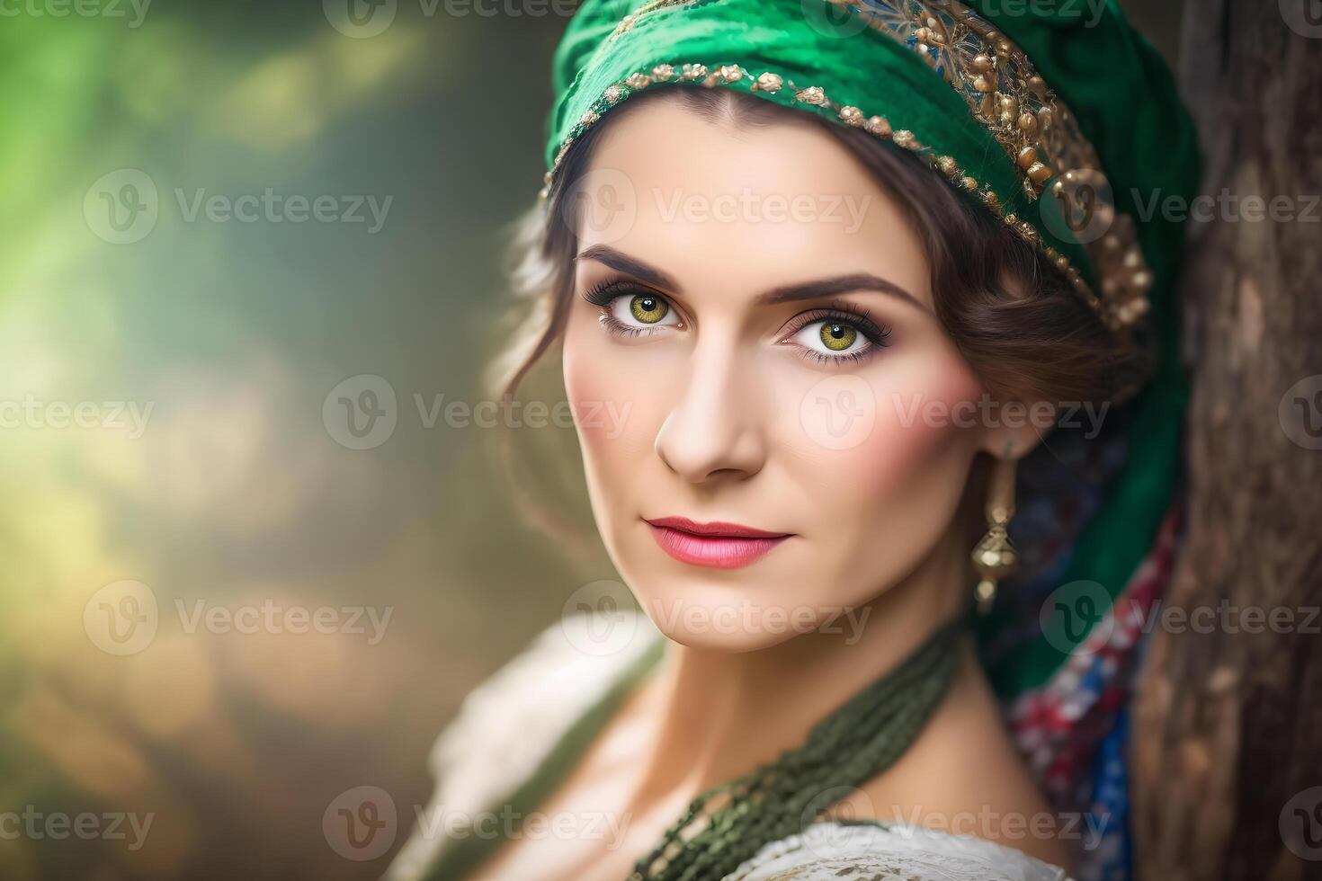 Porträt von ein ukrainisch Frau. neural Netzwerk ai generiert foto