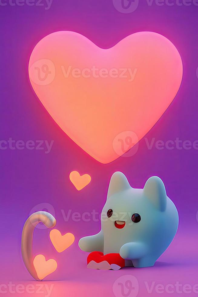 Lampen mit glühend Herzen, Hintergrund zum Valentinstag Liebe mit Charakter Karikatur foto