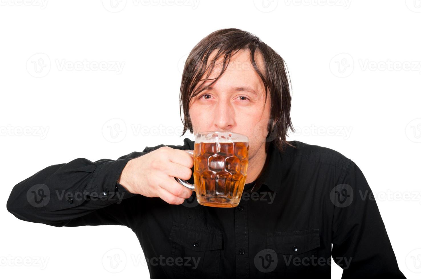 Mann mit Bier foto