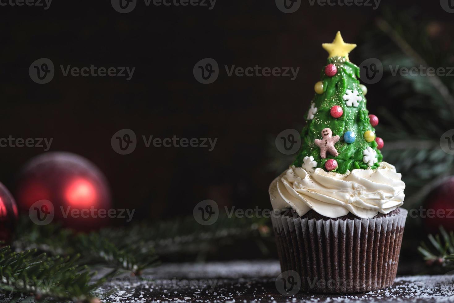 hausgemacht Weihnachten Tasse Kuchen Baum foto