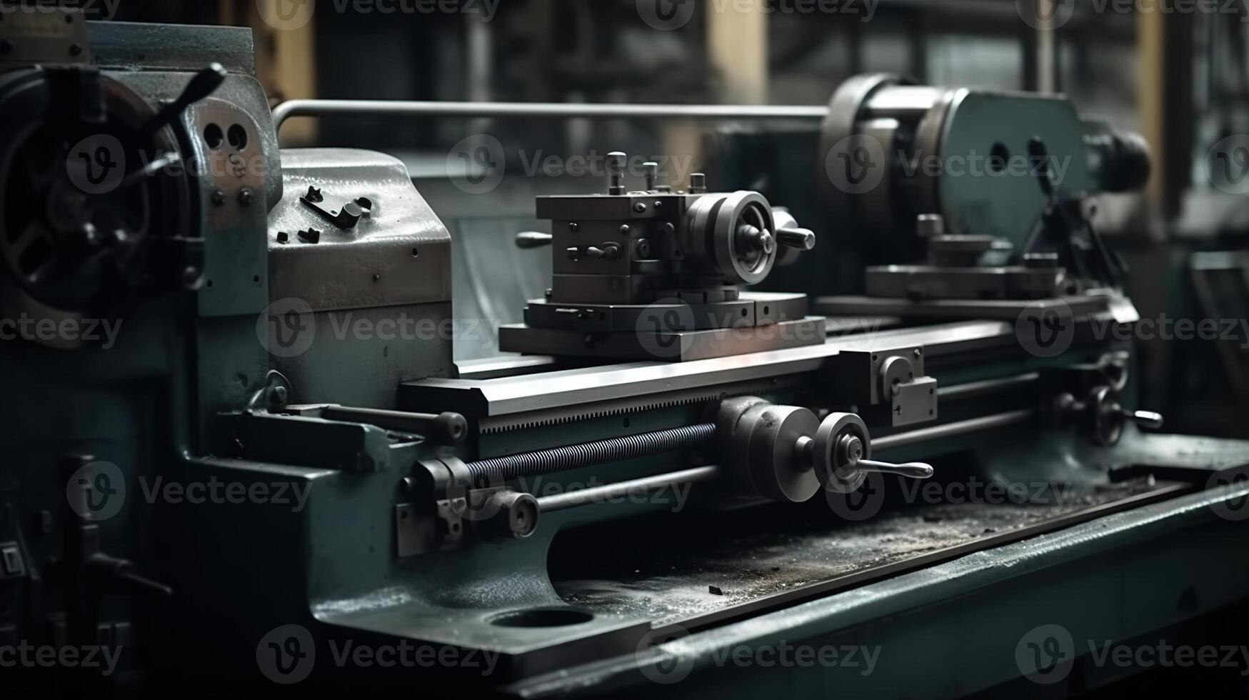 Schneiden Maschine im Metall Arbeitsplatz, ai generiert Bild foto