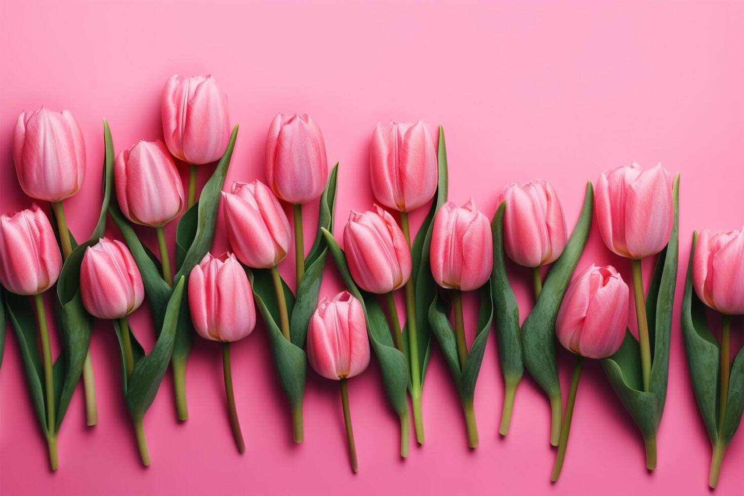 glücklich Mutter Tag schön Tulpen auf Farbe Hintergrund, oben Sicht. Raum zum Text generativ ai foto