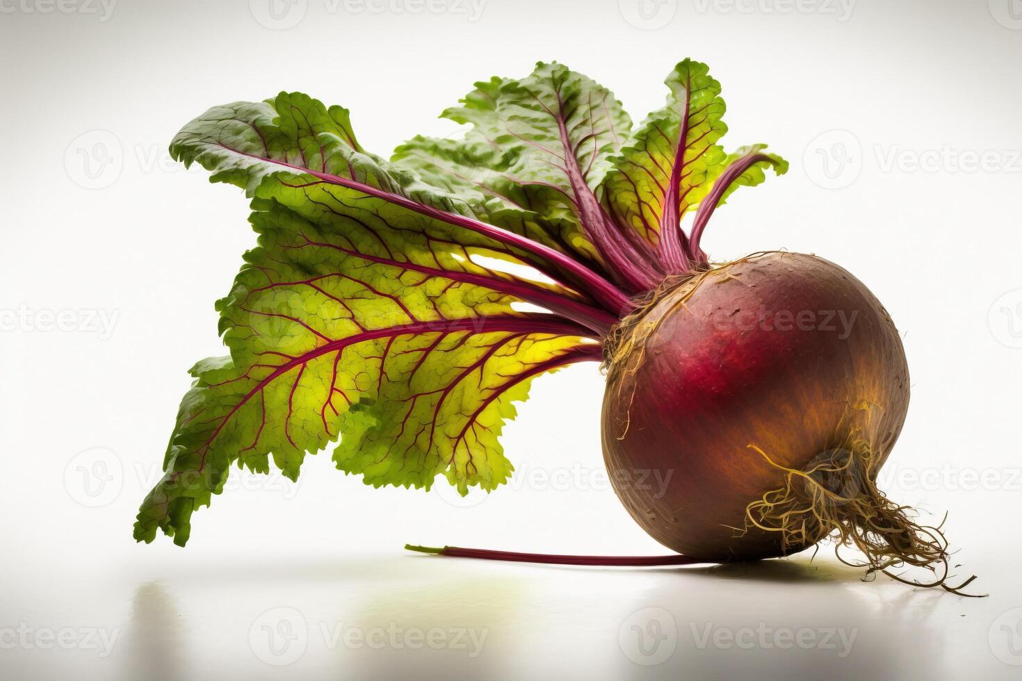 frisch Rote Beete auf ein grau Hintergrund mit Blätter. Gemüse isolieren. Bauernhof Vitamine. ai generiert. foto