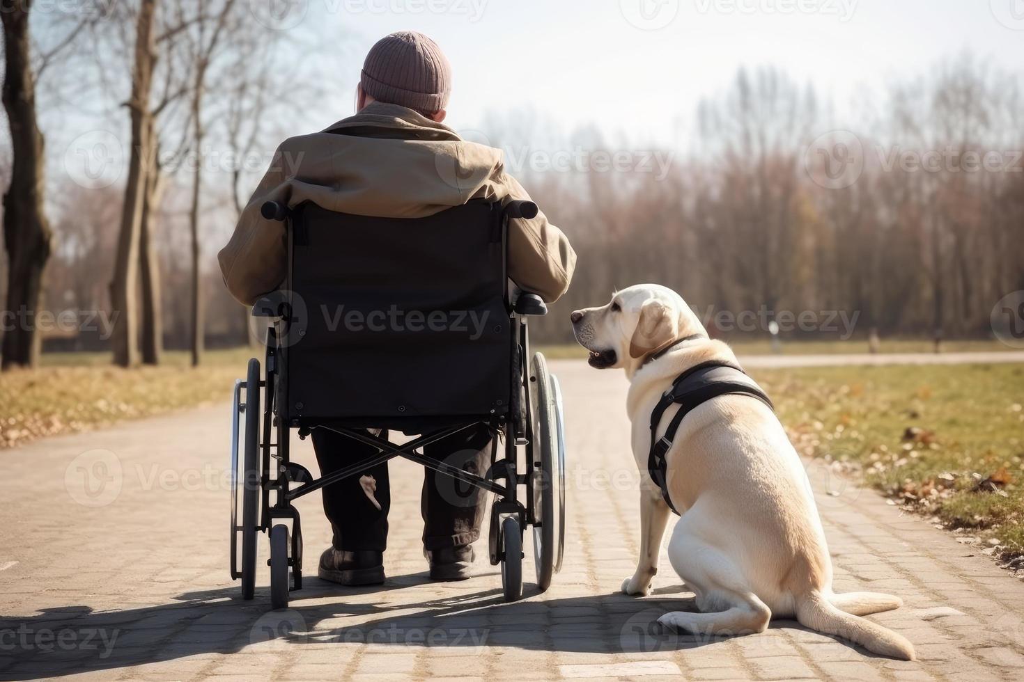 leiten Hund Hilfe Person. generieren ai foto