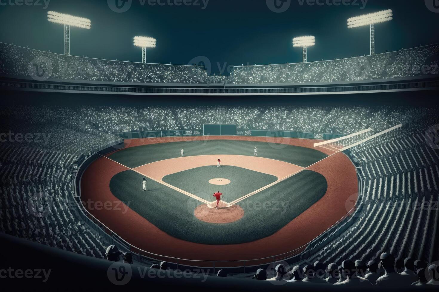 Baseball Schläger im das Stadion. ai generiert foto