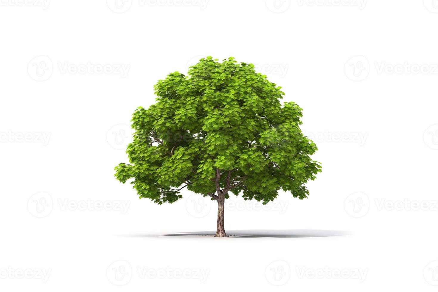 Grün Baum isoliert auf Weiß Hintergrund. ai generiert foto