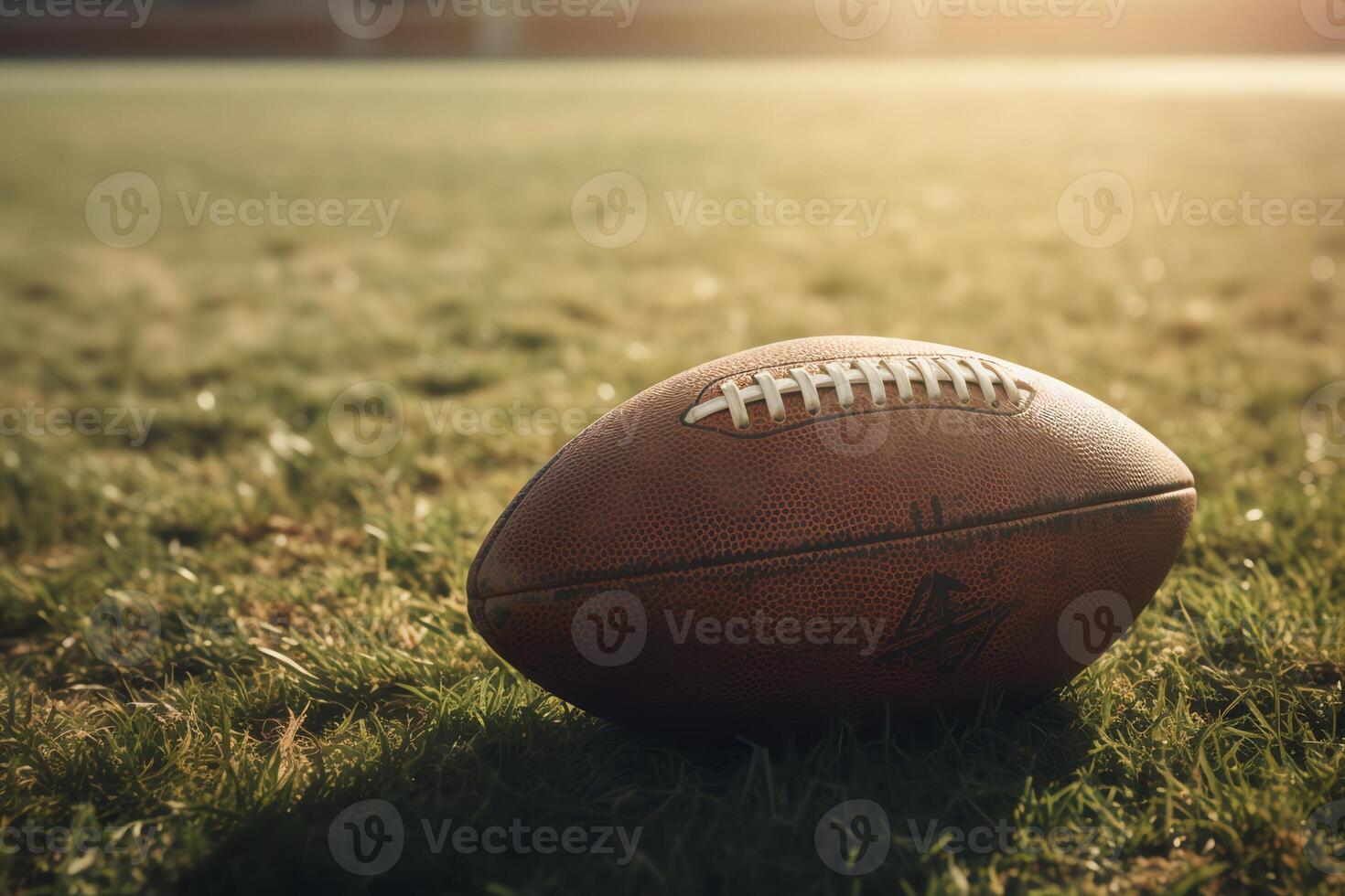 amerikanisch Fußball auf ein Feld. ai generiert foto