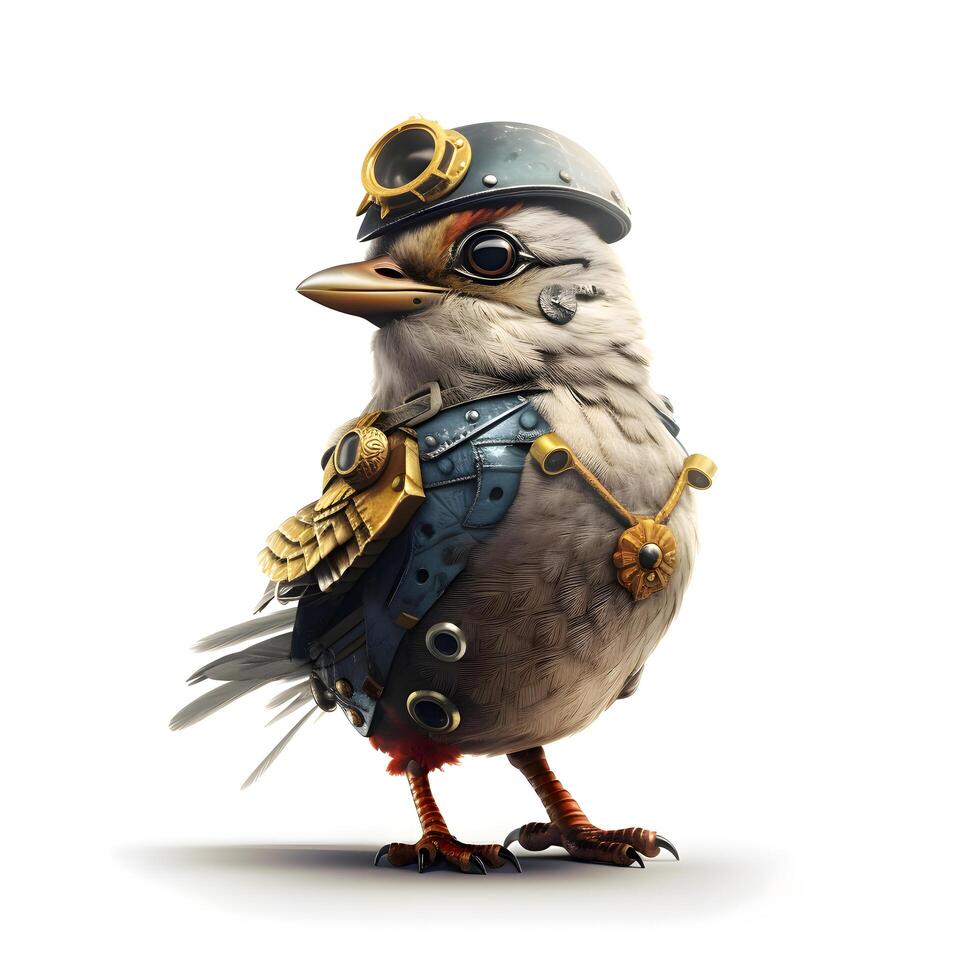 Karikatur Pinguin mit ein Piloten Hut und ein Leder Jacke, ai generativ Bild foto