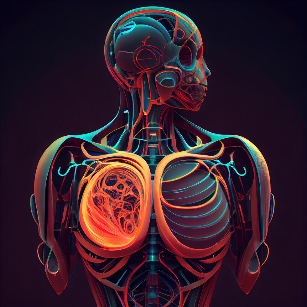Mensch Atemwege System Anatomie zum medizinisch Konzept 3d Illustration foto