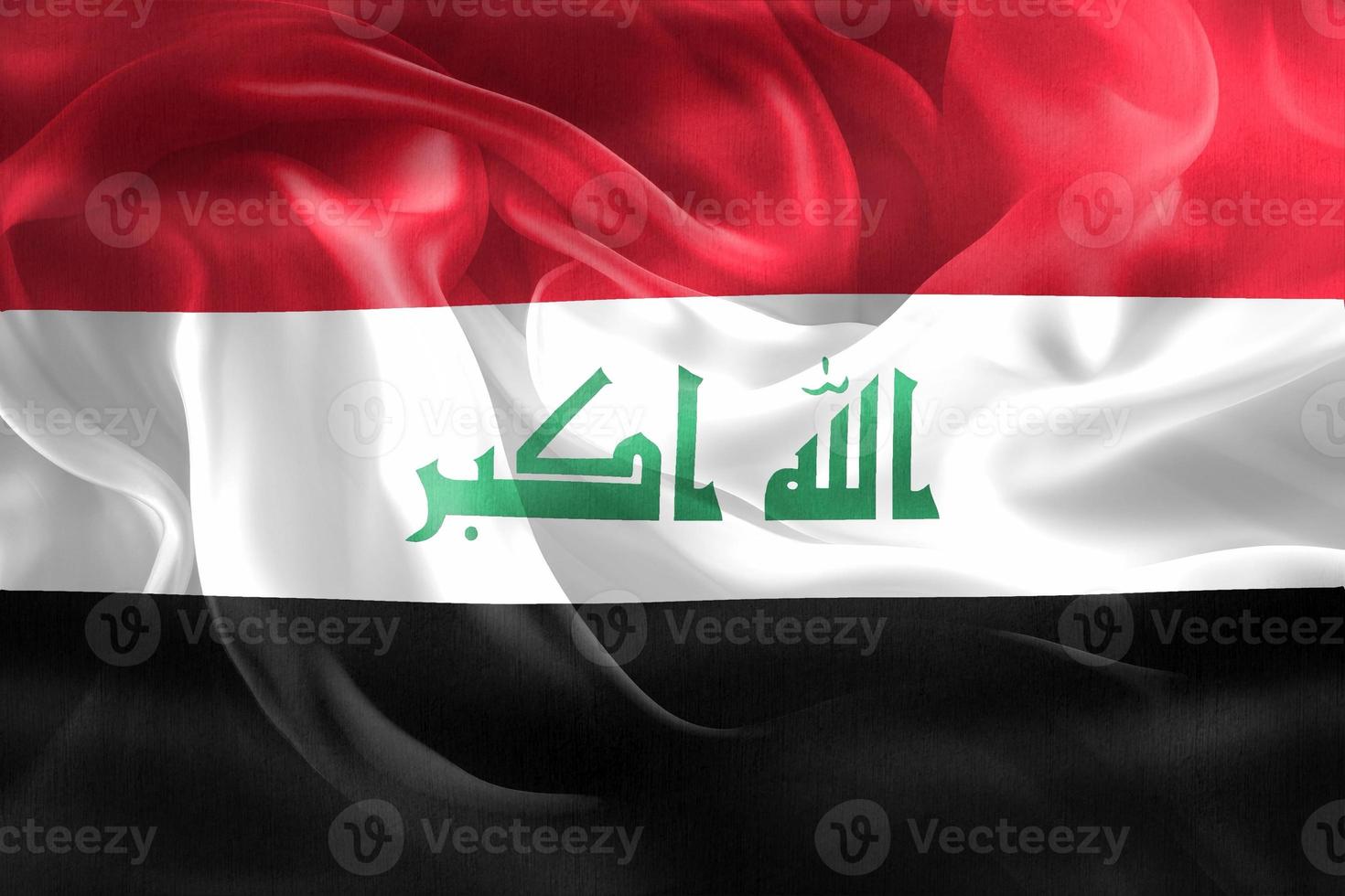 3d-illustration einer irak-flagge - realistische wehende stoffflagge foto