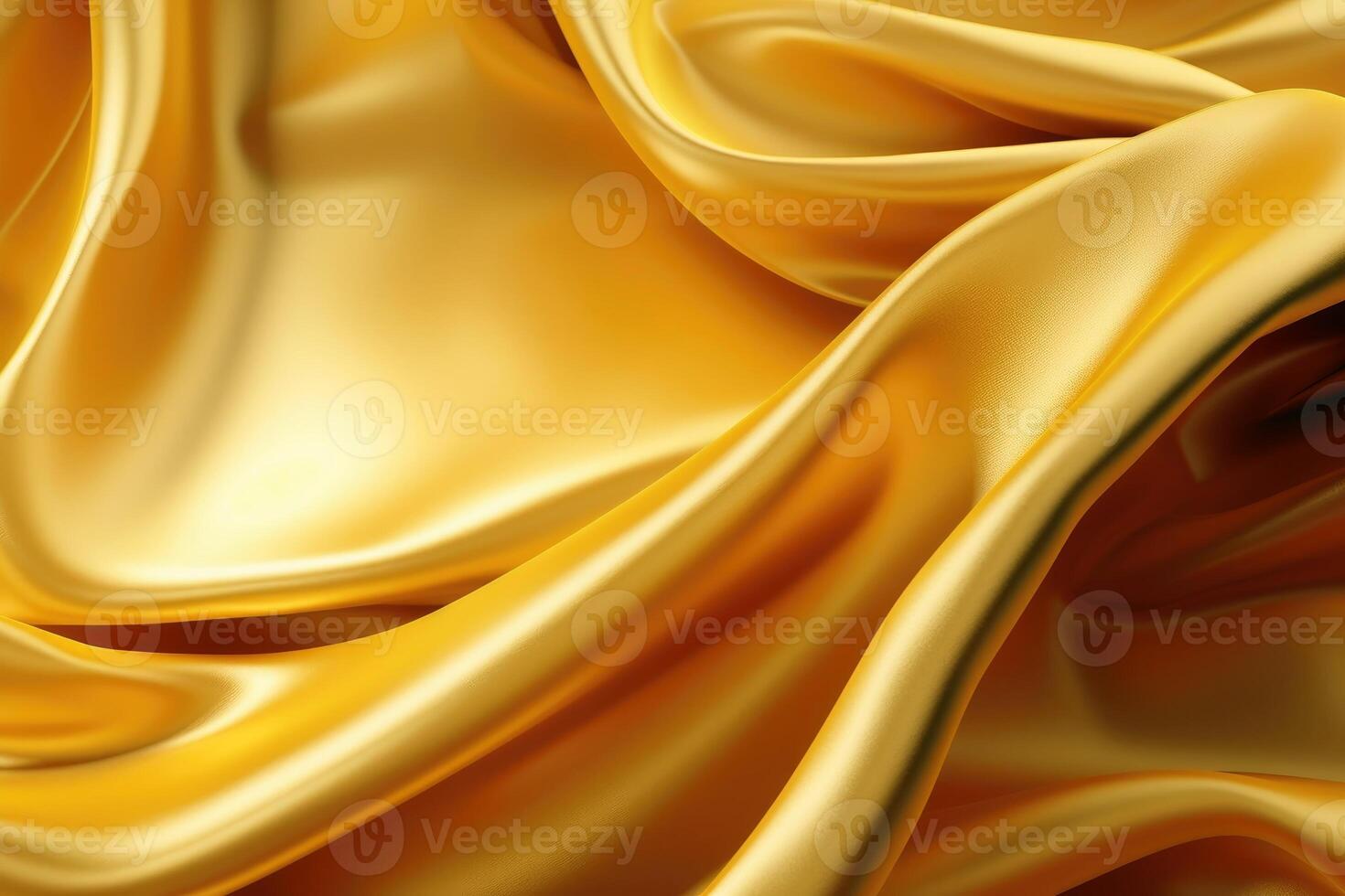 Sanft und winken Hintergrund gemacht von golden Seide Stoff erstellt mit generativ ai Technologie. foto