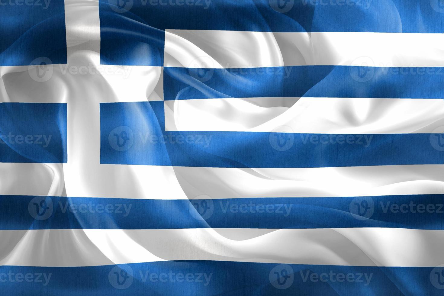 griechische flagge - realistische wehende stoffflagge foto