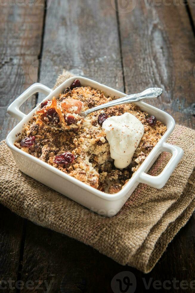 Apfel Kuchen zerbröckeln foto