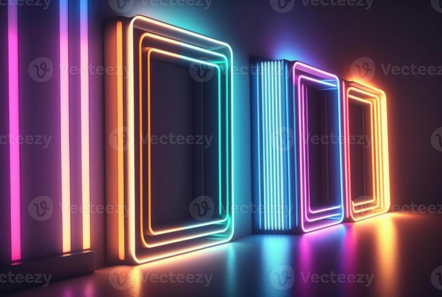 realistisch Neon- Licht Hintergrund. generativ ai foto