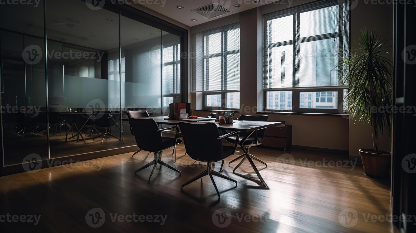 modern Büro Treffen Zimmer Innere, generativ ai foto