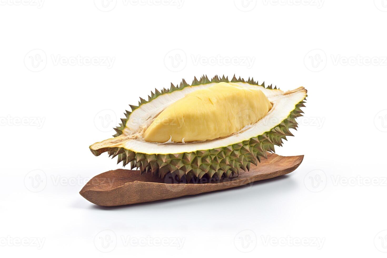 König von Frucht, Durian isoliert auf Weiß Hintergrund. ai generiert foto