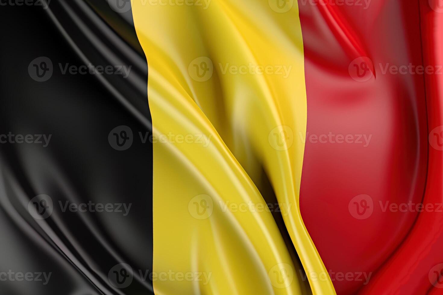 Schwarz, Gelb und rot Hintergrund, winken das National Flagge von Belgien, winkte ein höchst detailliert Nahansicht. ai generiert foto