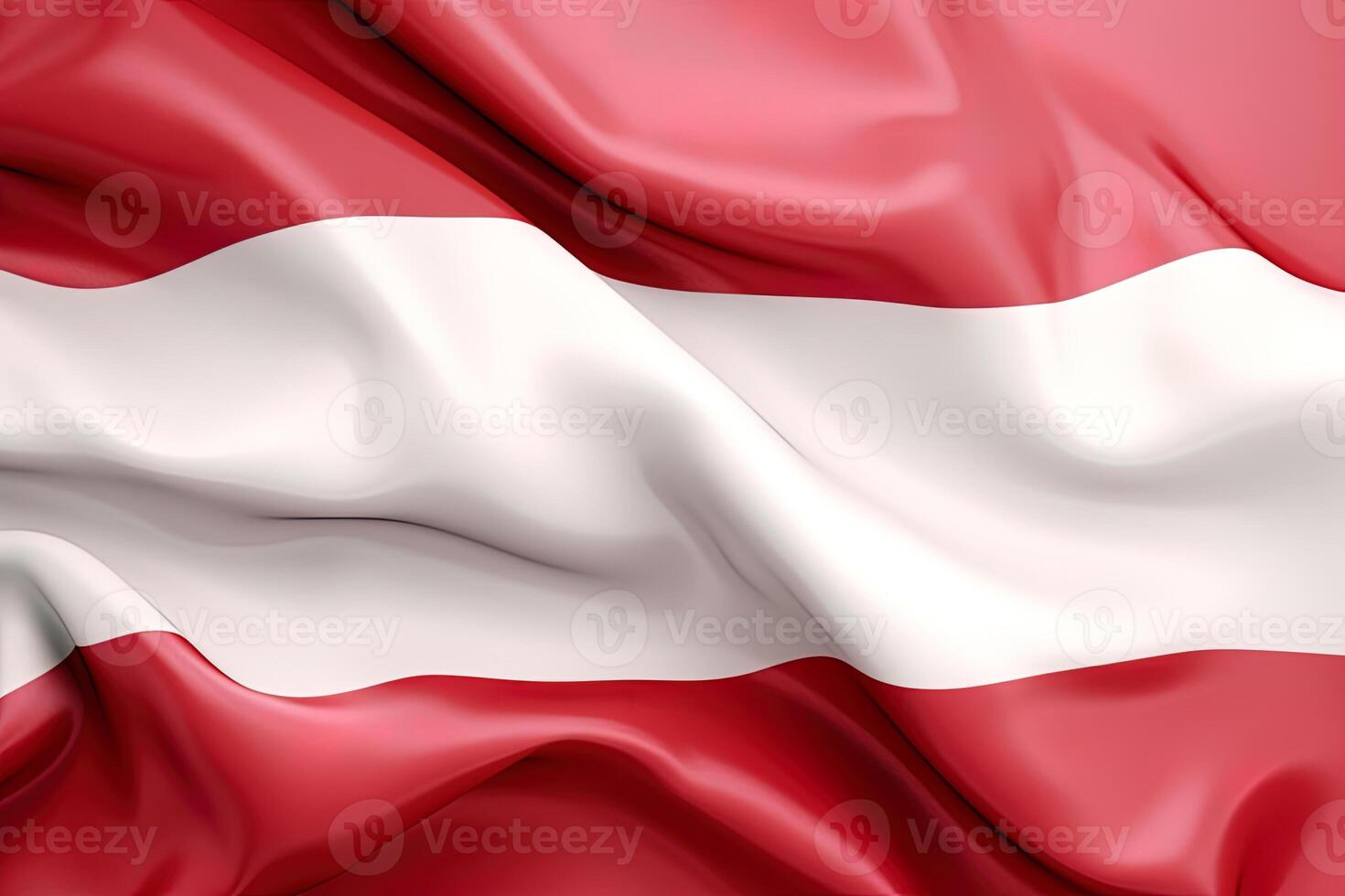 rot und Weiß Hintergrund, winken das National Flagge von Österreich, winkte ein höchst detailliert Nahansicht. ai generiert foto