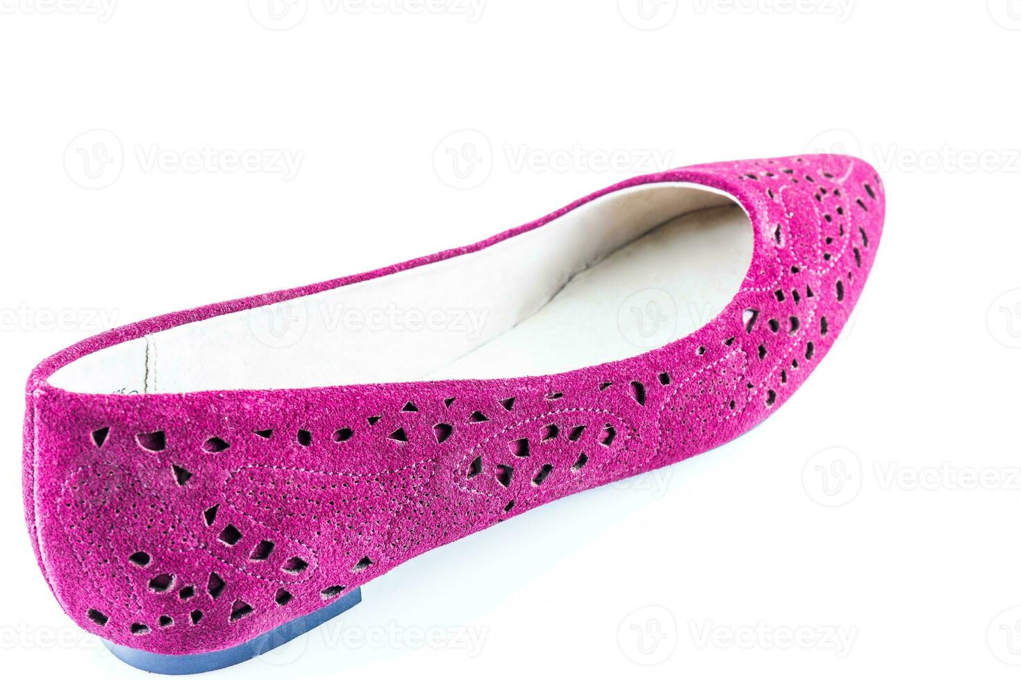 lila Mode Schuhe auf Weiß Hintergrund foto