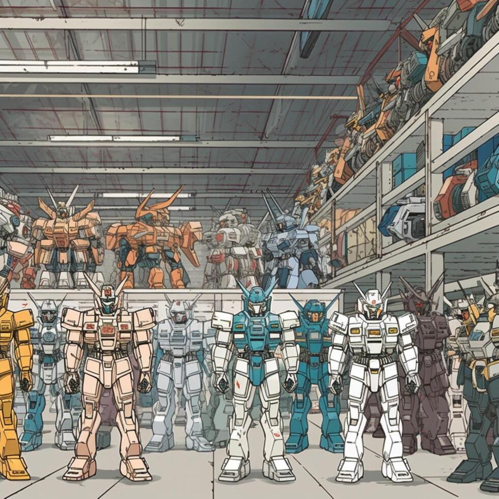 ein Hintergrund zum Gundam Aufhänger ai generiert foto
