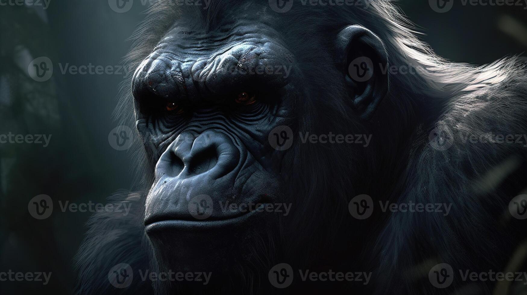 Gorilla, Digital Kunst Illustration, generativ ai foto